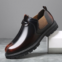 Heren Ademende Ronde Neus Zachte Zool Engeland Stijl Slip On Casual Chelsea Boots