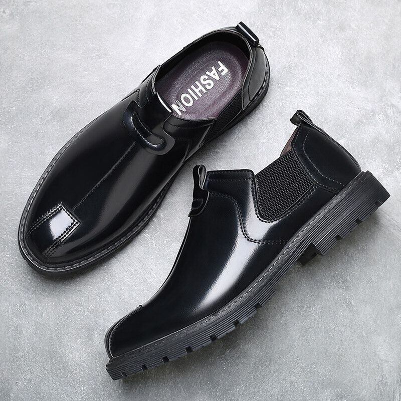 Heren Ademende Ronde Neus Zachte Zool Engeland Stijl Slip On Casual Chelsea Boots