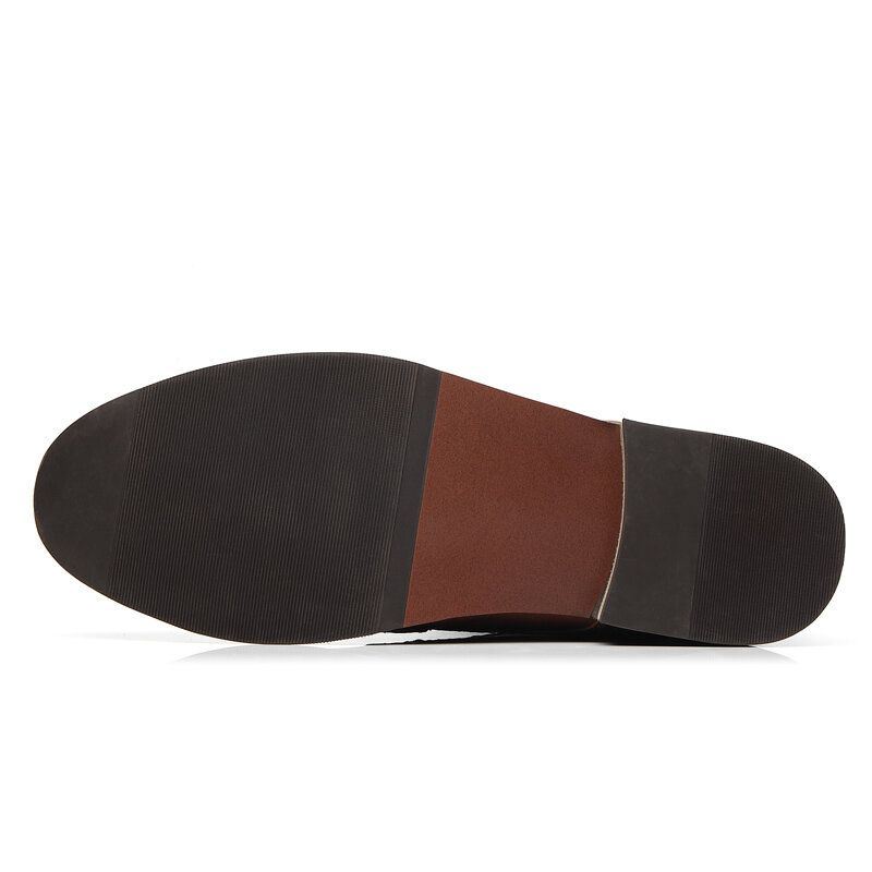 Heren Britse Stijl Cap Toe Lederen Comfy Antislip Jurk Enkellaarsjes