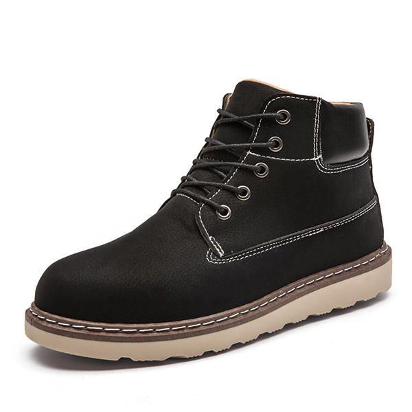 Heren Casual Comfortabele Leren Veterschoenen