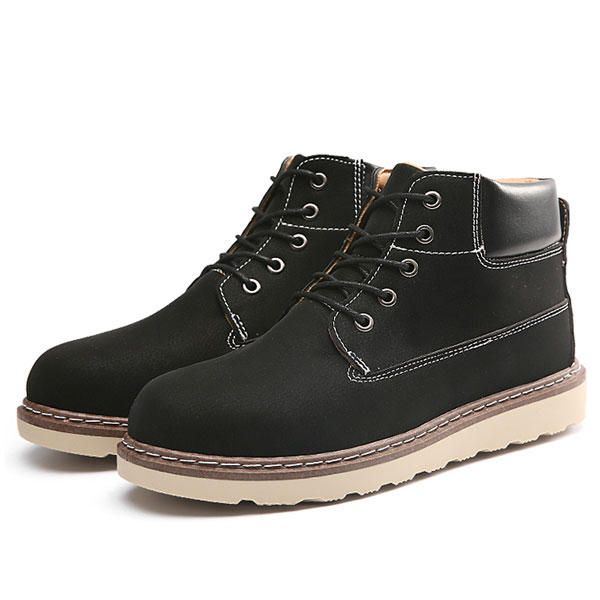 Heren Casual Comfortabele Leren Veterschoenen