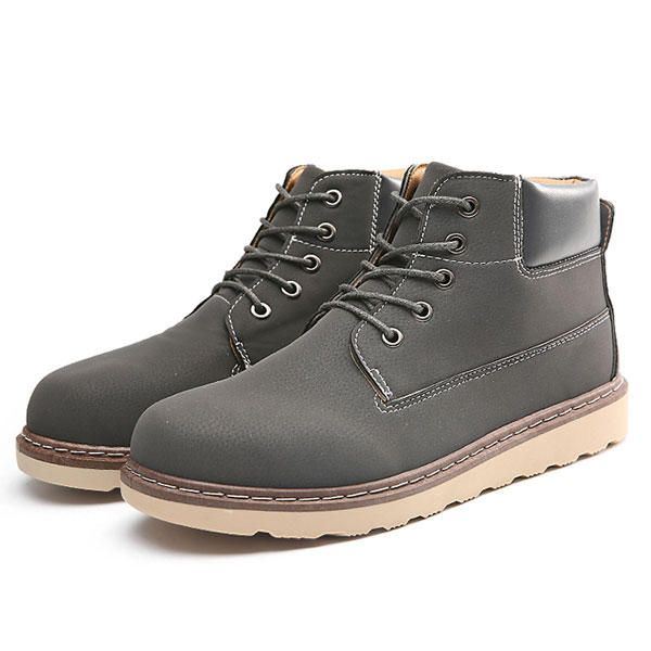 Heren Casual Comfortabele Leren Veterschoenen