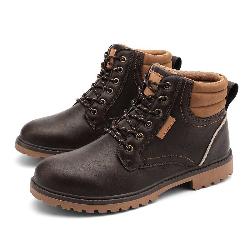 Heren Comfy Microfiber Lederen Antislip Casual Tooling Boots