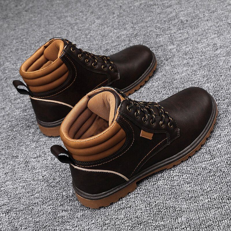 Heren Comfy Microfiber Lederen Antislip Casual Tooling Boots