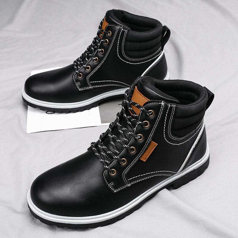 Heren Comfy Microfiber Lederen Antislip Casual Tooling Boots