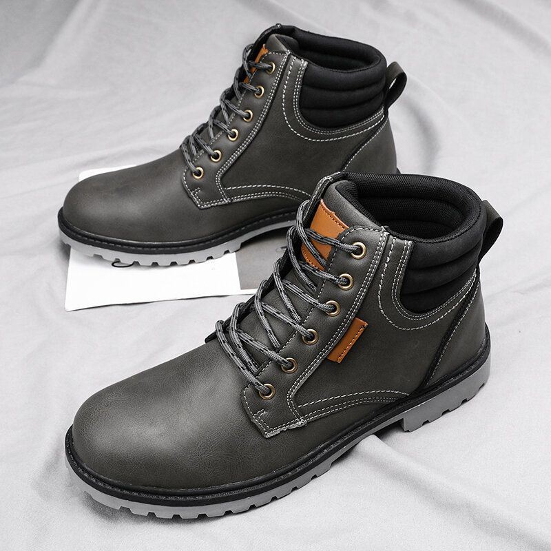 Heren Comfy Microfiber Lederen Antislip Casual Tooling Boots