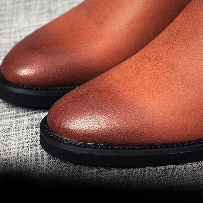 Heren Klassieke Slip On Casual Zachte Retro Enkellaarsjes