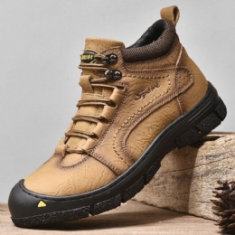 Heren Koeienhuid Dikker Warme Pluche Voering Outdoor Casual Tooling Boots