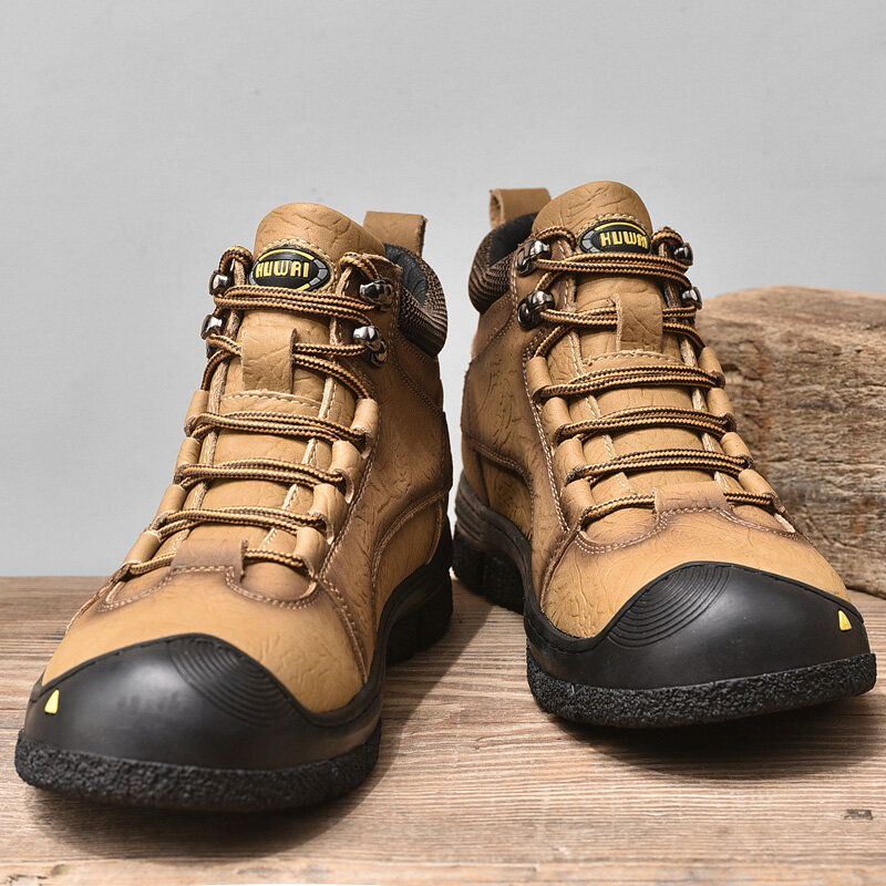 Heren Koeienhuid Dikker Warme Pluche Voering Outdoor Casual Tooling Boots