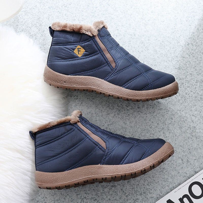 Heren Lichtgewicht Comfy Slip-on High-top Plus Fluwelen Warme Snowboots Katoenen Schoenen