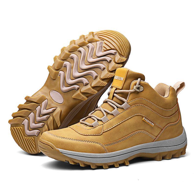 Heren Microfiber Leer Anti-collision Teen Antislip Outdoor Wandelschoenen