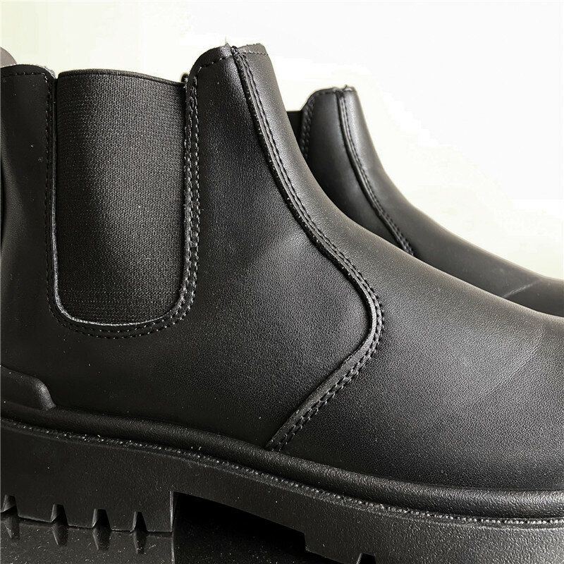 Heren Pu Lederen Hoge Splitten Instappers Casual Chelsea Boots