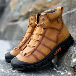 Heren Rundleer Antislip Anti-collision Toe Casual Outdoor Enkellaarsjes