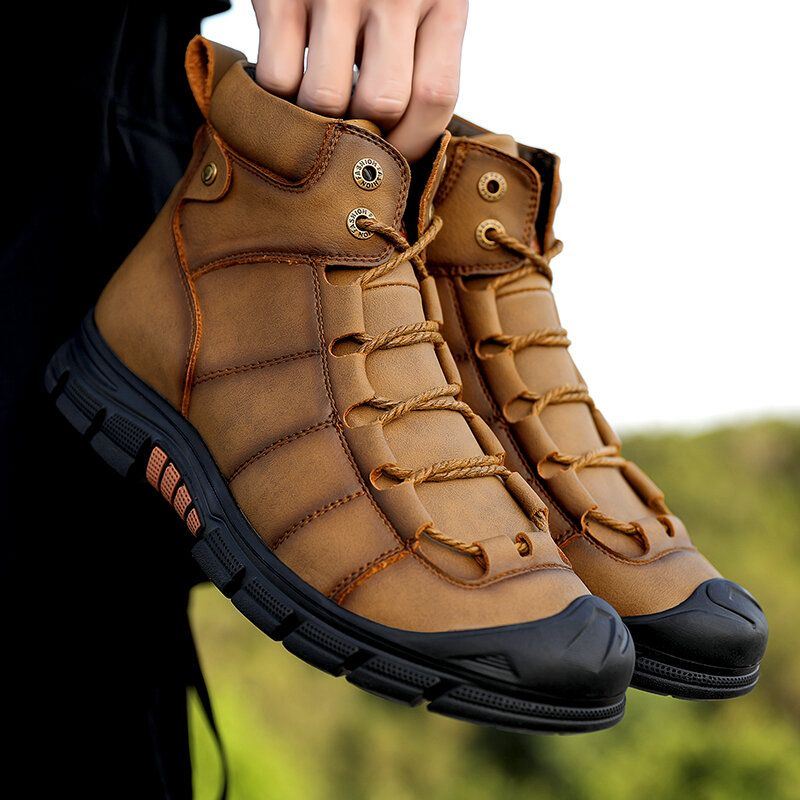 Heren Rundleer Antislip Anti-collision Toe Casual Outdoor Enkellaarsjes