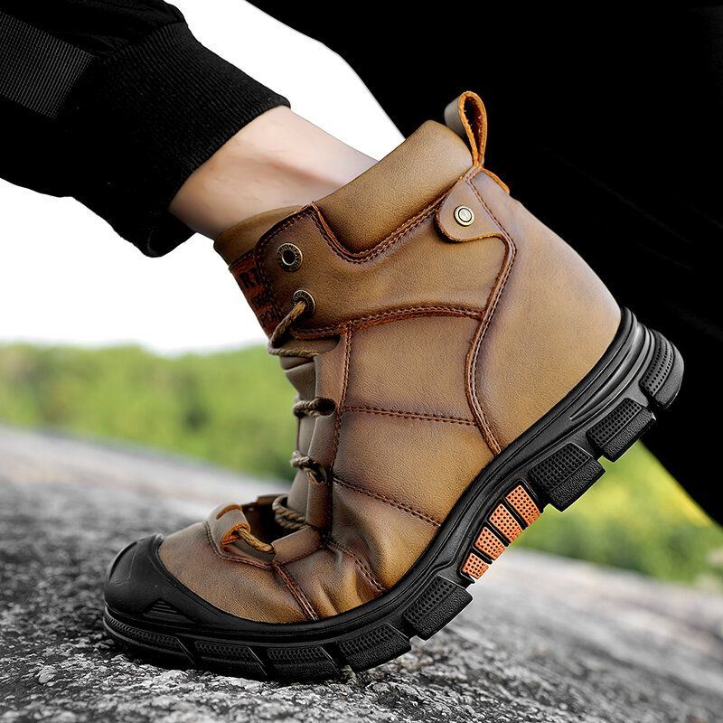 Heren Rundleer Antislip Anti-collision Toe Casual Outdoor Enkellaarsjes