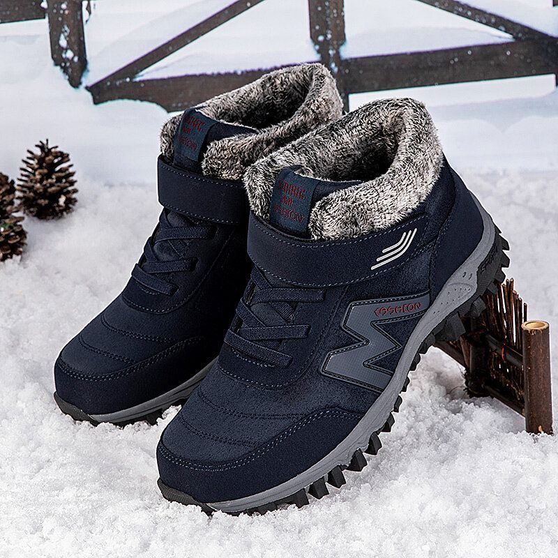 Heren Sofe Ademend Antislip Dikker Plus Fluwelen Warmte Casual Wandelschoenen Snowboots