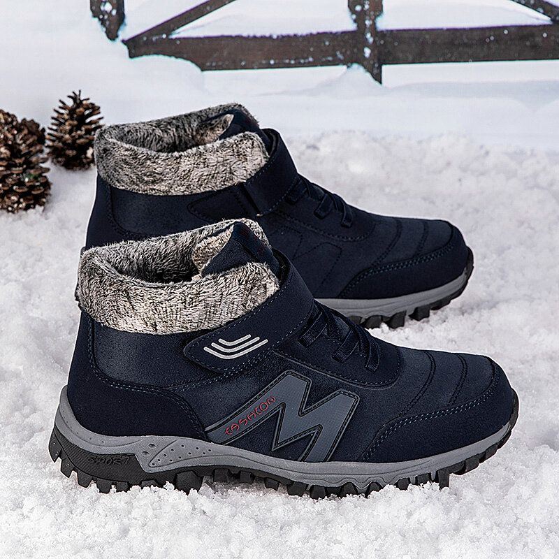 Heren Sofe Ademend Antislip Dikker Plus Fluwelen Warmte Casual Wandelschoenen Snowboots