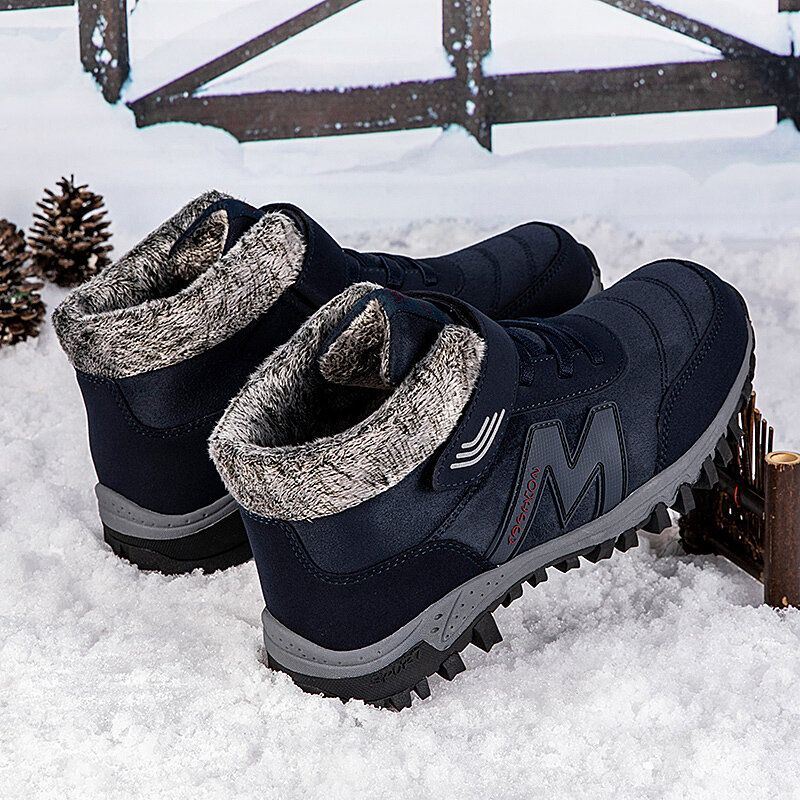 Heren Sofe Ademend Antislip Dikker Plus Fluwelen Warmte Casual Wandelschoenen Snowboots