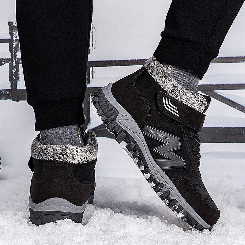 Heren Sofe Ademend Antislip Dikker Plus Fluwelen Warmte Casual Wandelschoenen Snowboots