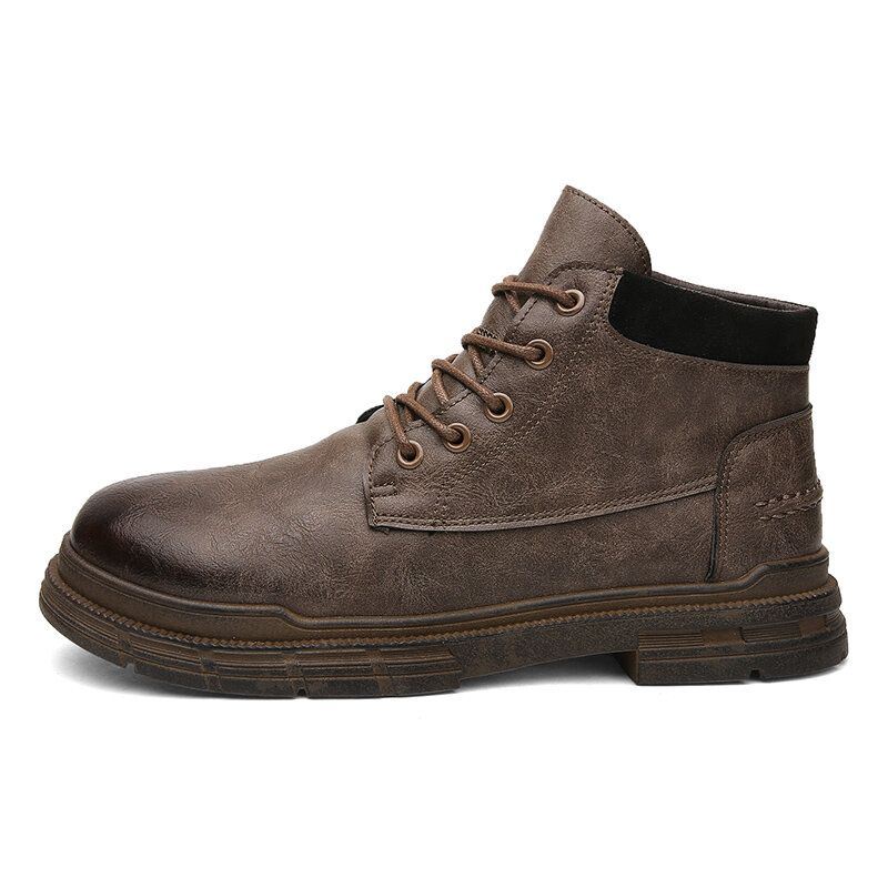 Heren Veterschoenen Antislip Slijtvaste Outdoor Casual Tooling Boots