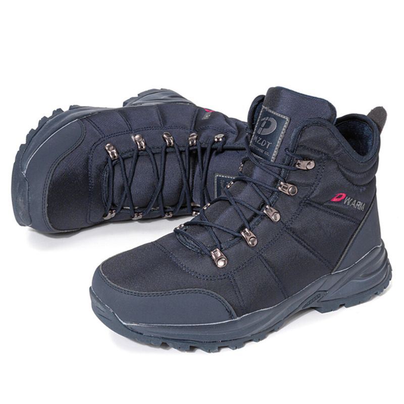 Heren Veterschoenen Antislip Waterdicht Plus Fluwelen Dikker Winter Warme Snowboots Casual Wandelschoenen