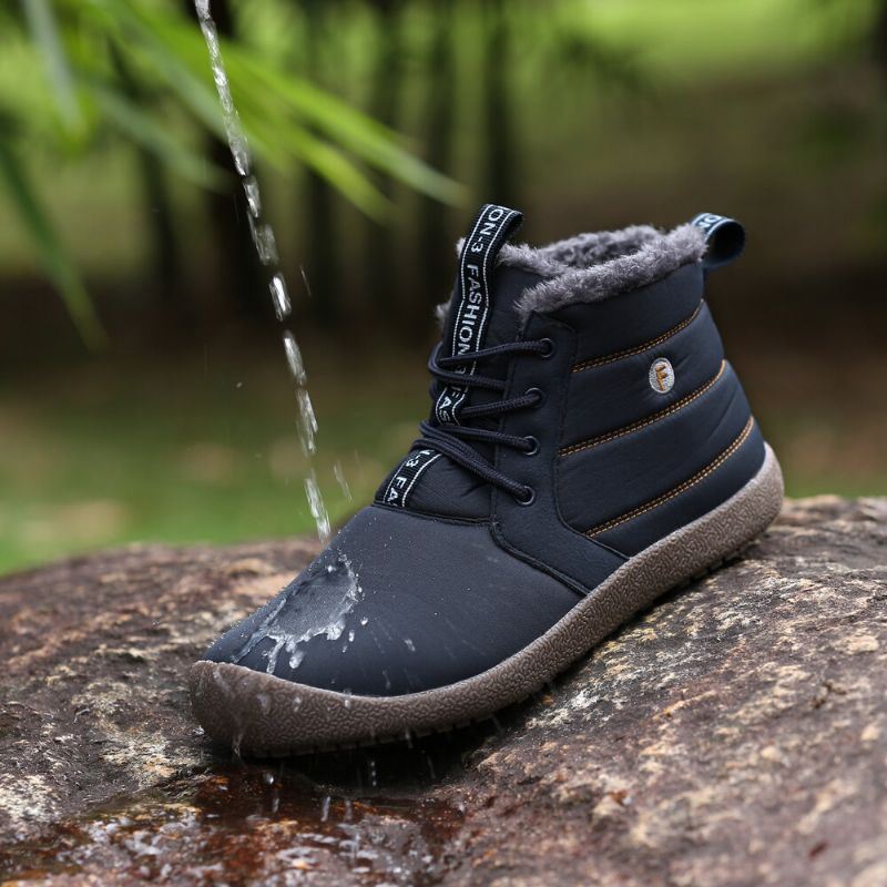 Heren Waterdichte Antislip Warme Pluche Voering Lace Up Snowboots