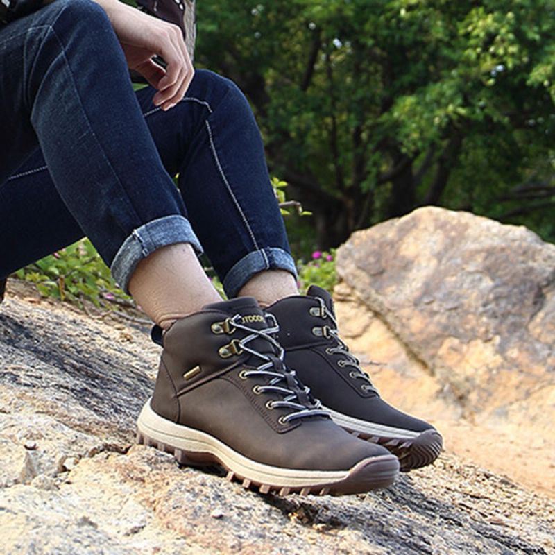 Heren Waterdichte Wandelschoenen Met Veters Voor Buiten