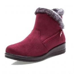 Nieuwe Grote Maat Dames Winter Laarzen Ronde Neus Enkel Korte Snowboots