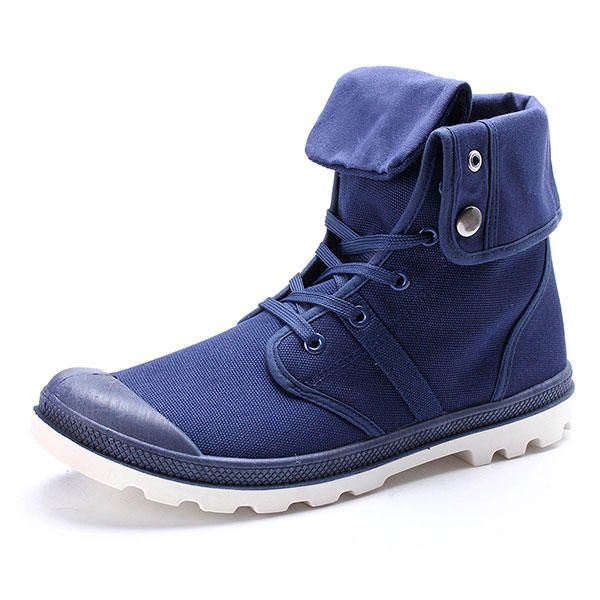 Nieuwe Mode Heren Casual Hoge Top Canvas Schoenen Outdoor Lace-up Sport Sneakers Schoenen: