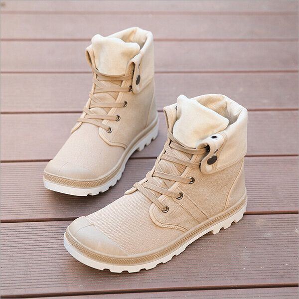 Nieuwe Mode Heren Casual Hoge Top Canvas Schoenen Outdoor Lace-up Sport Sneakers Schoenen: