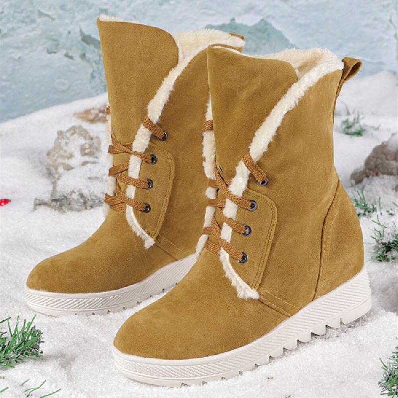 Plus Size Dames Casual Warm Antislip Veterschoenen Dikke Zool Snowboots