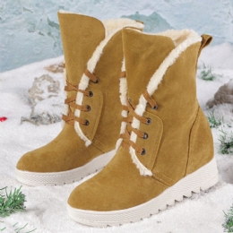 Plus Size Dames Casual Warm Antislip Veterschoenen Dikke Zool Snowboots