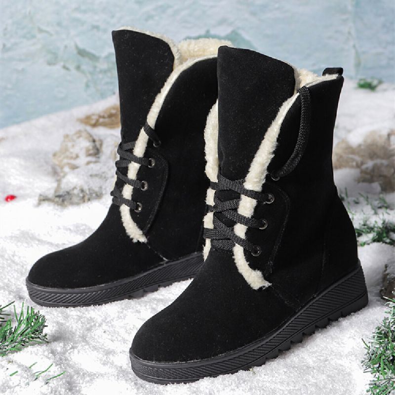 Plus Size Dames Casual Warm Antislip Veterschoenen Dikke Zool Snowboots