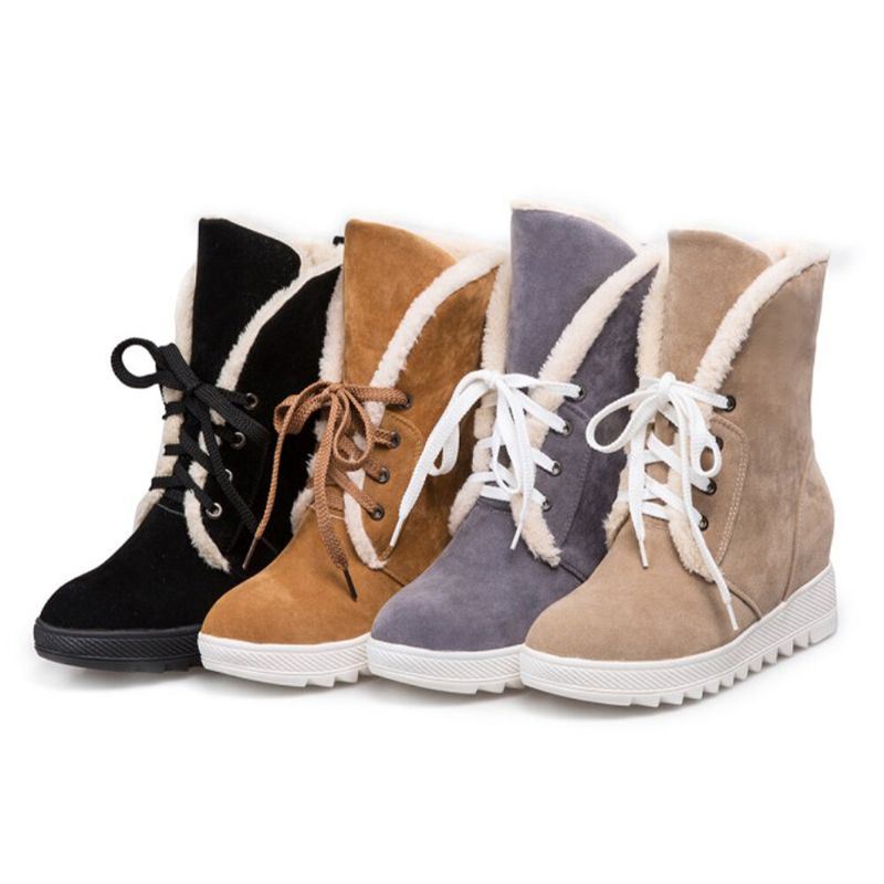 Plus Size Dames Casual Warm Antislip Veterschoenen Dikke Zool Snowboots