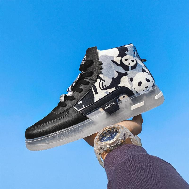 Plus Size Dames Leuke Panda Print Comfy Skateboard Boots