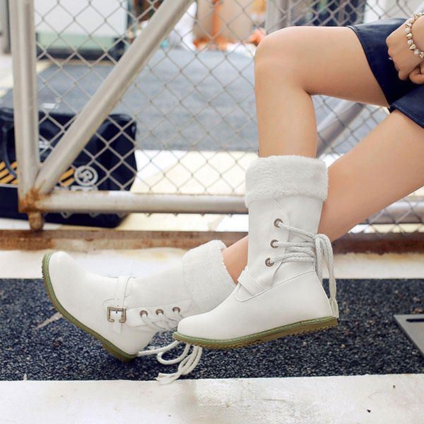 Plus Size Winter Dames Houd Warm Big Size Casual Outdoor Pluche Snowboots