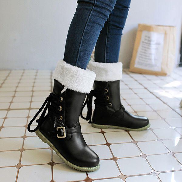 Plus Size Winter Dames Houd Warm Big Size Casual Outdoor Pluche Snowboots