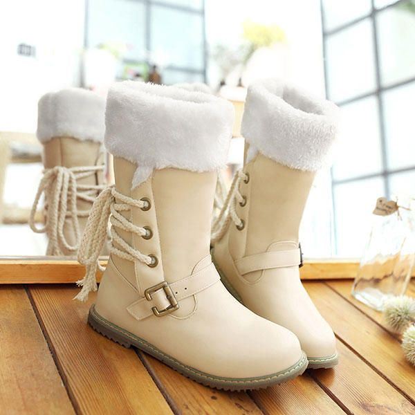 Plus Size Winter Dames Houd Warm Big Size Casual Outdoor Pluche Snowboots