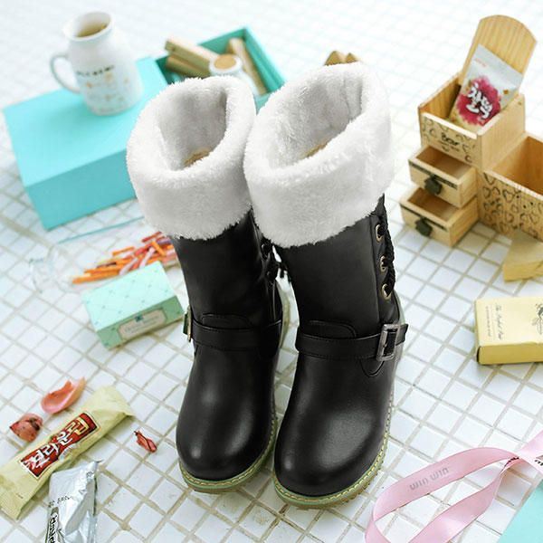 Plus Size Winter Dames Houd Warm Big Size Casual Outdoor Pluche Snowboots