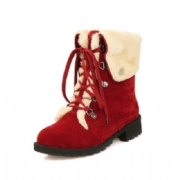 Snowboots Winter Dames Warm Houden Platte Schoenen Met Veters