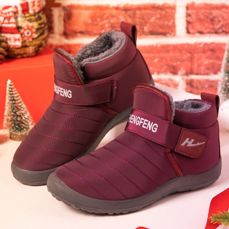 Warm Gevoerde Klittenband Voor Dames Plus Fluwelen Antislip Snowboots