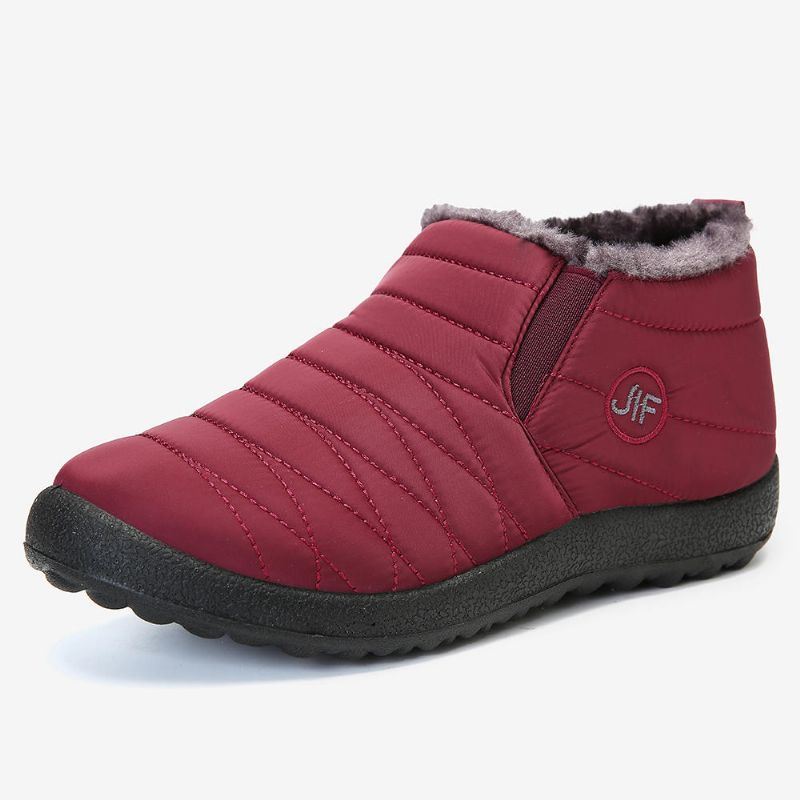 Warme Pluche Voering Dames Snowboots Van Waterdichte Stof