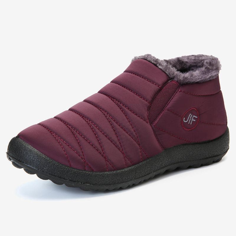 Warme Pluche Voering Dames Snowboots Van Waterdichte Stof