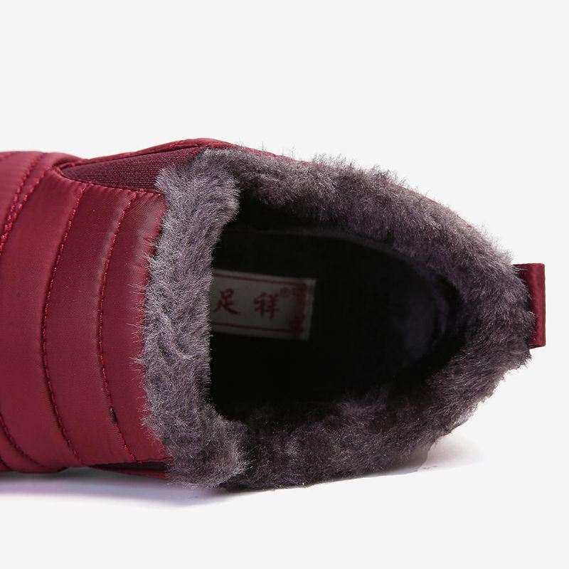 Warme Pluche Voering Dames Snowboots Van Waterdichte Stof