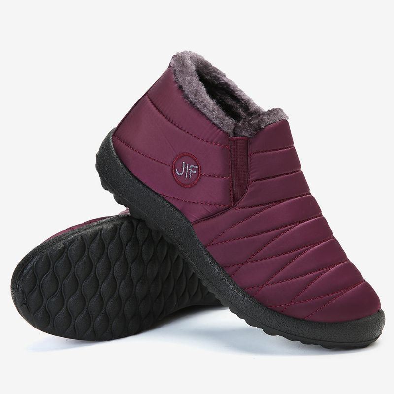 Warme Pluche Voering Dames Snowboots Van Waterdichte Stof