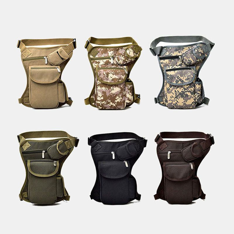 Heren Canvas Camouflage Tactische Outdoor Multifunctionele Casual Reizen Sport Vistuig Tas Heuptas Beenzak Voor Rijden Fietsen