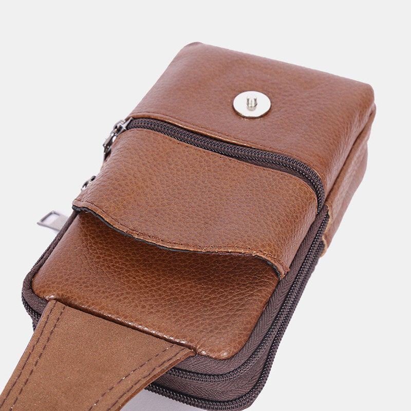 Heren Duurzame Flap Magnetische Knop Ontwerp Heuptas Ademende Smaakloze Heuptas 6.5 Inch Telefoontas Crossbody Tassen Met Schouderriem