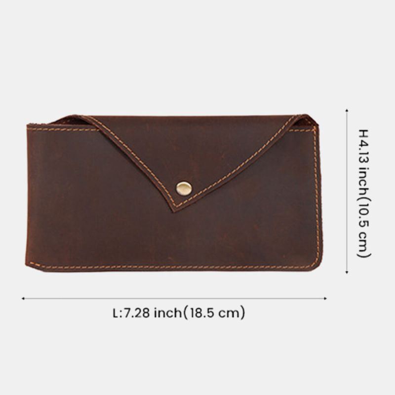 Heren Horizontale Envelop-vorm Heuptas Retro Casual Sport 6.5 Inch Telefoon Tas Koeienhuid Heuptas