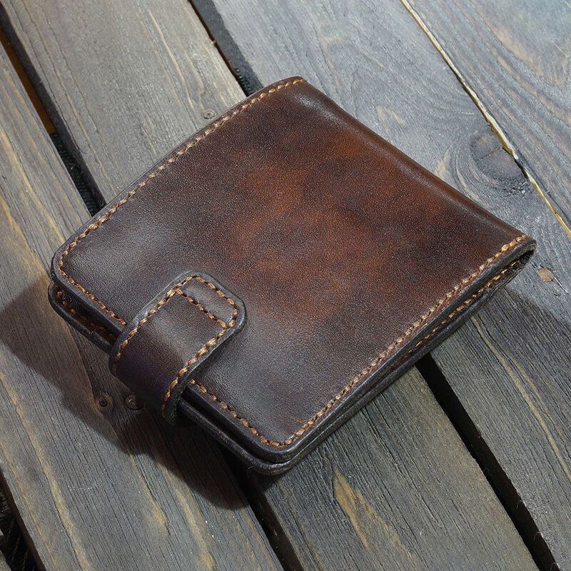 Heren Lederen Bifold Multi-kaartsleuf Kaarthouder Vintage Edc Coin Bag Riem Schede Portemonnee Heuptas: