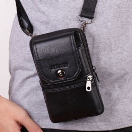 Heren Lederen Heuptas Crossbody Tas 6 Inch Telefoontas Heuptas Heuptas: